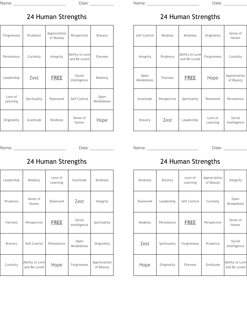 24 Human Strengths