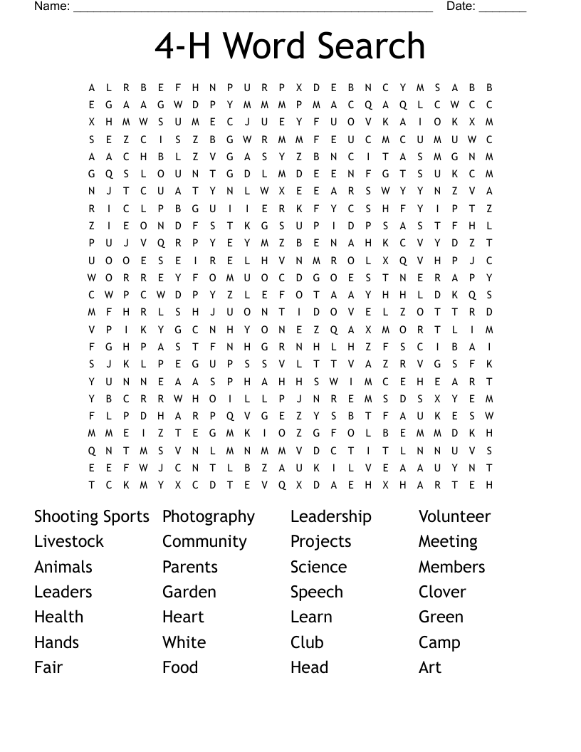 4-H Word Search
