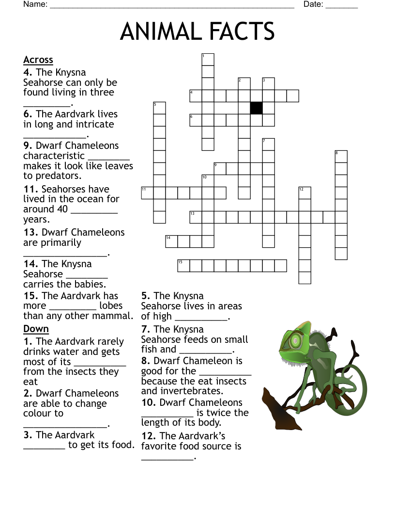 ANIMAL FACTS Crossword