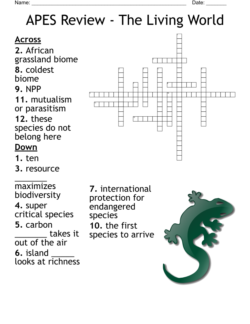 APES Review - The Living World Crossword
