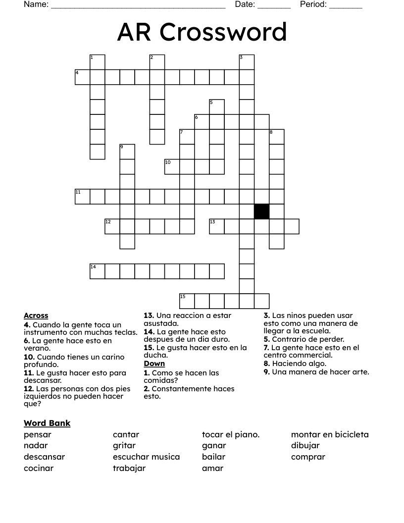 AR Crossword 