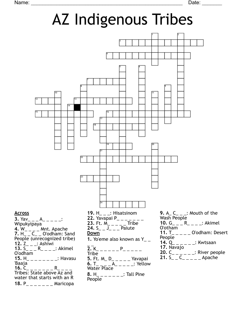 AZ Indigenous Tribes Crossword