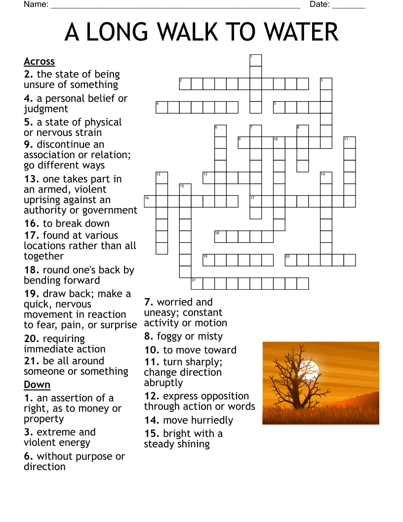 A LONG WALK TO WATER Crossword
