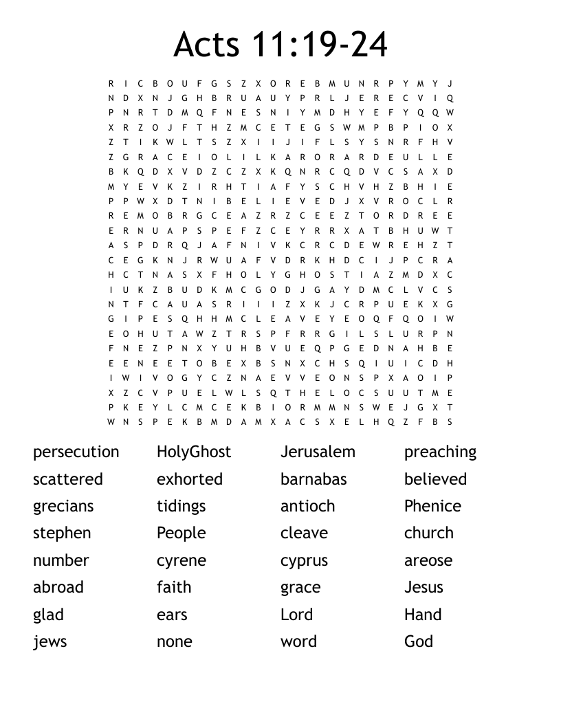 Acts 11:19-24 Word Search