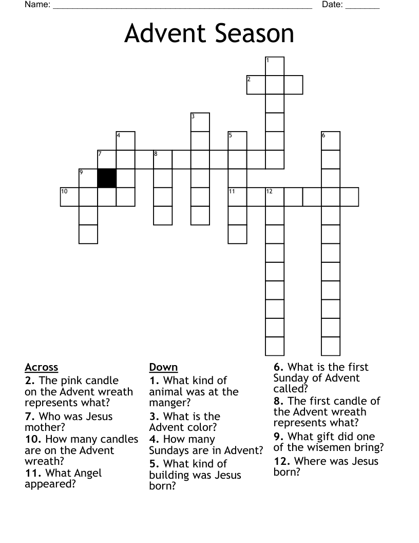 Advent Season Crossword