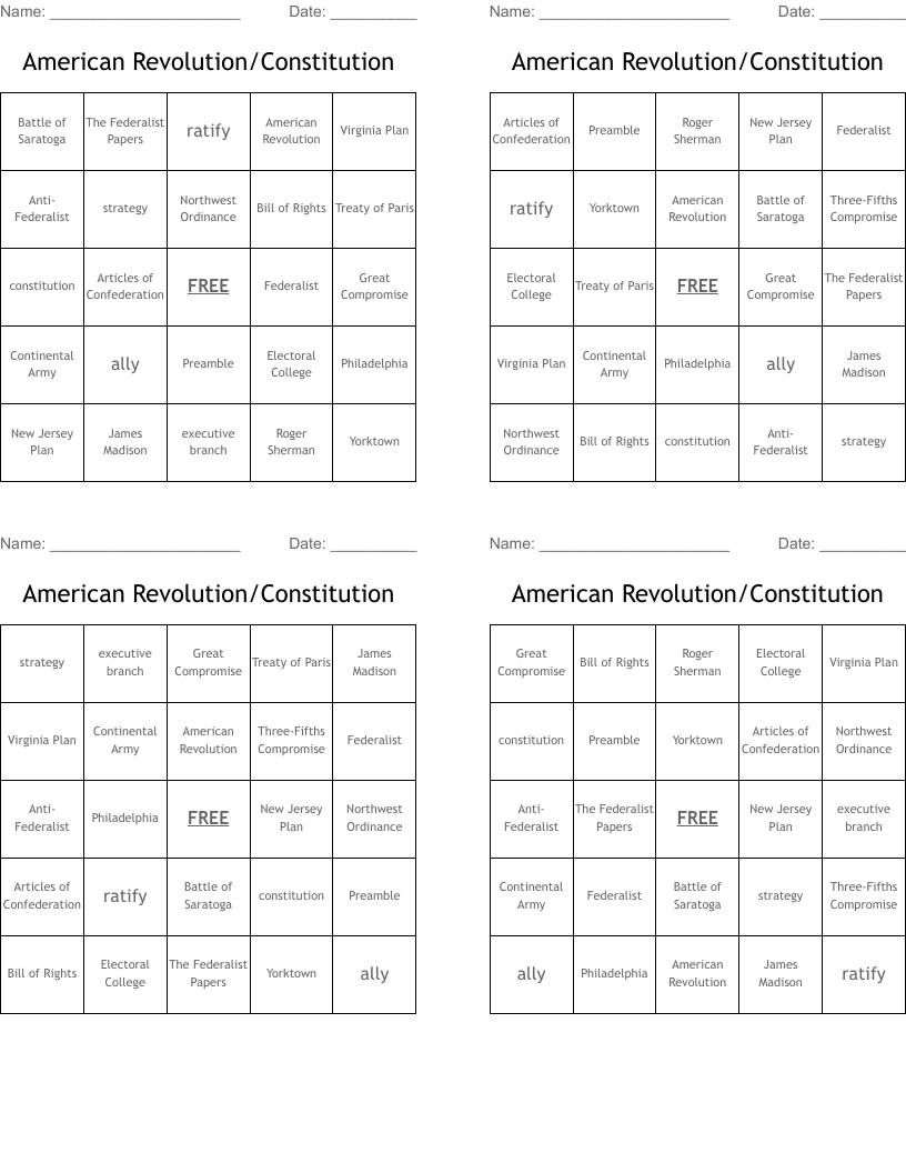 American Revolution/Constitution