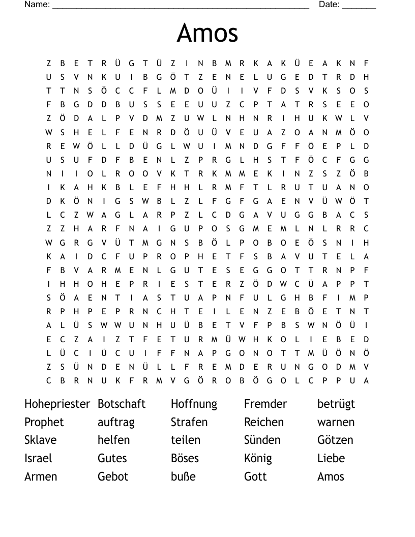 Amos Word Search