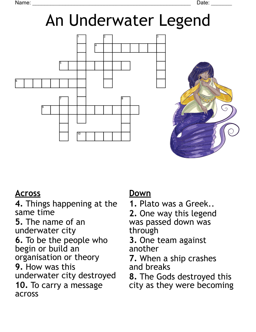 An Underwater Legend Crossword