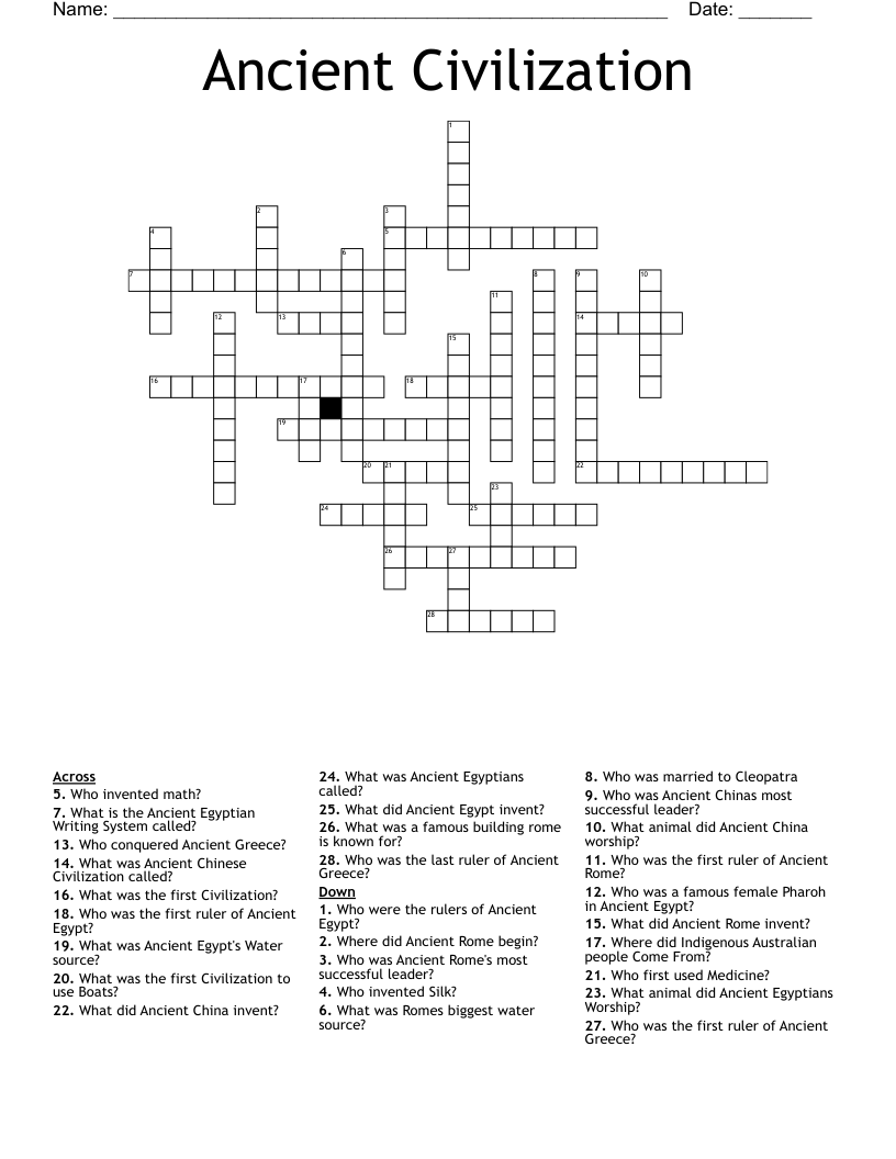 Ancient Civilization Crossword