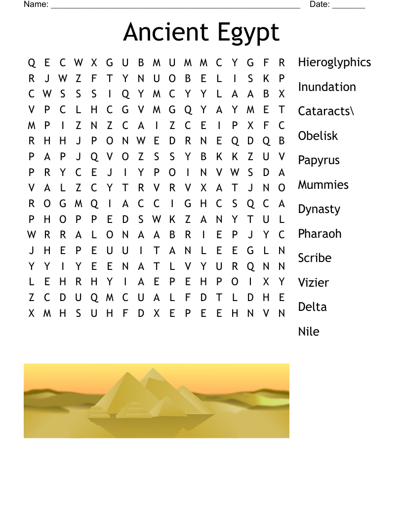 Ancient Egypt Word Search