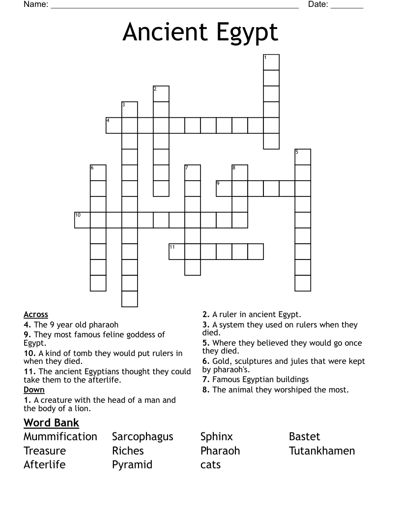 Ancient Egypt Crossword