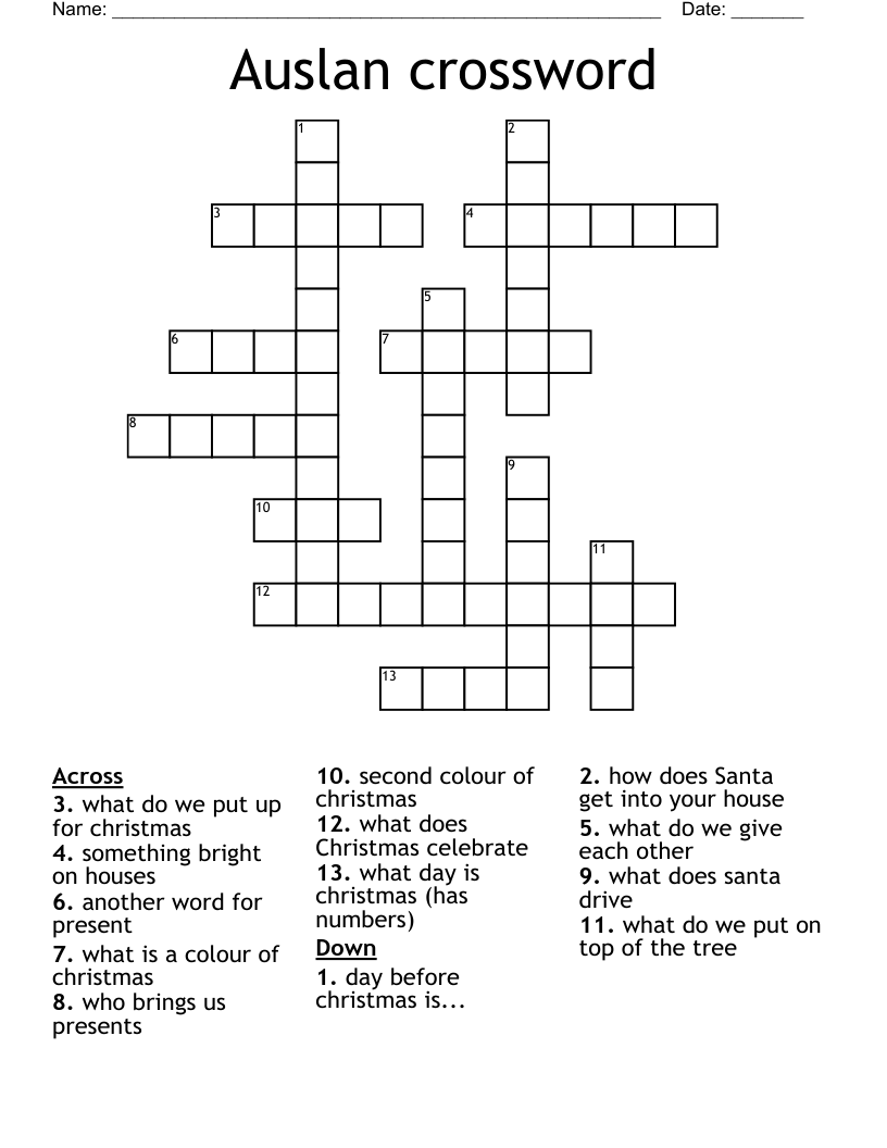 Auslan crossword 