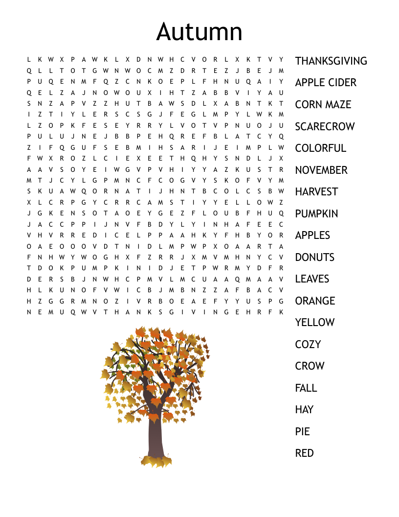 Autumn Word Search