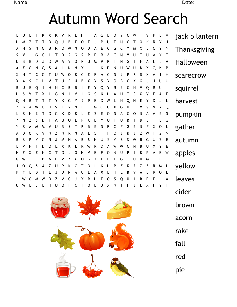 Autumn Word Search