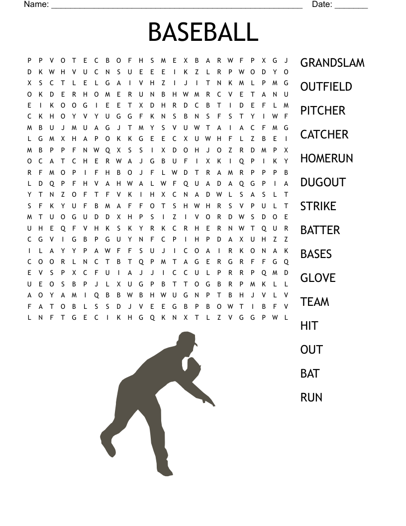 BASEBALL Word Search