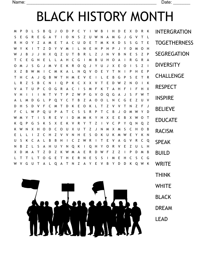 BLACK HISTORY MONTH Word Search