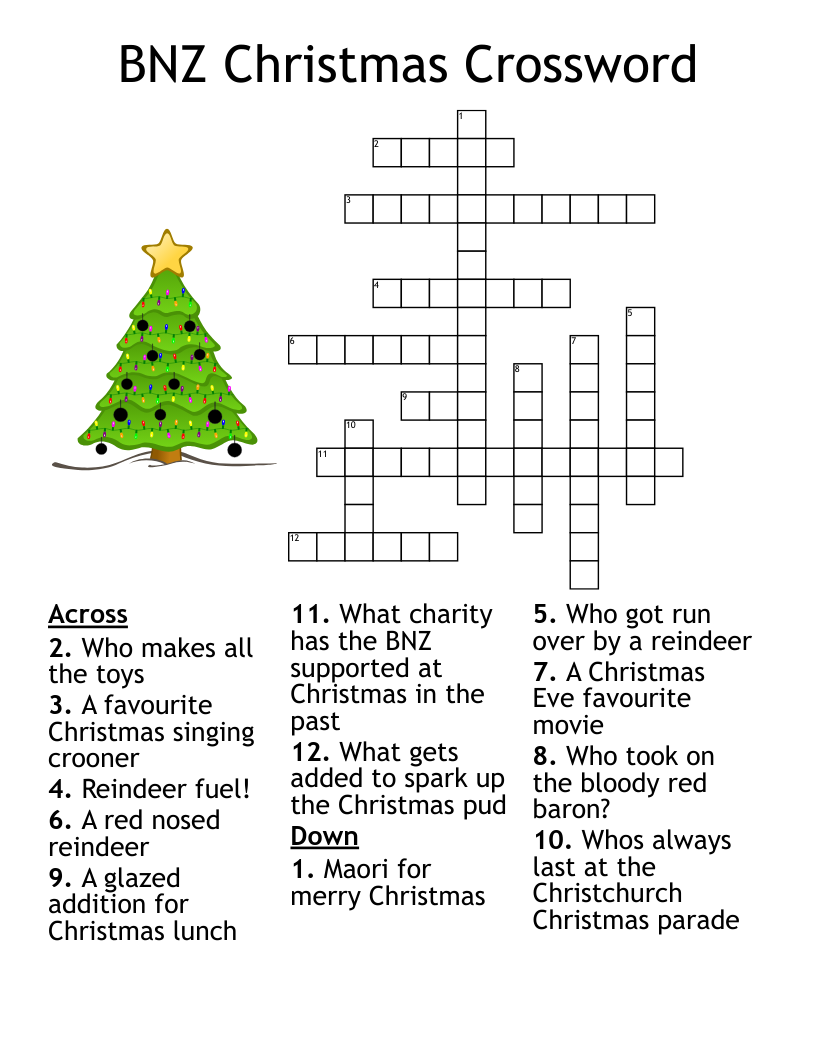 BNZ Christmas Crossword