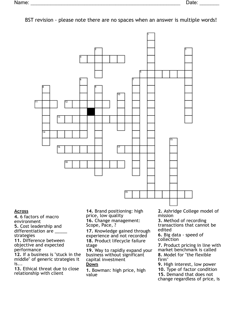 BST revision - please note there are no spaces when an answer is multiple words!