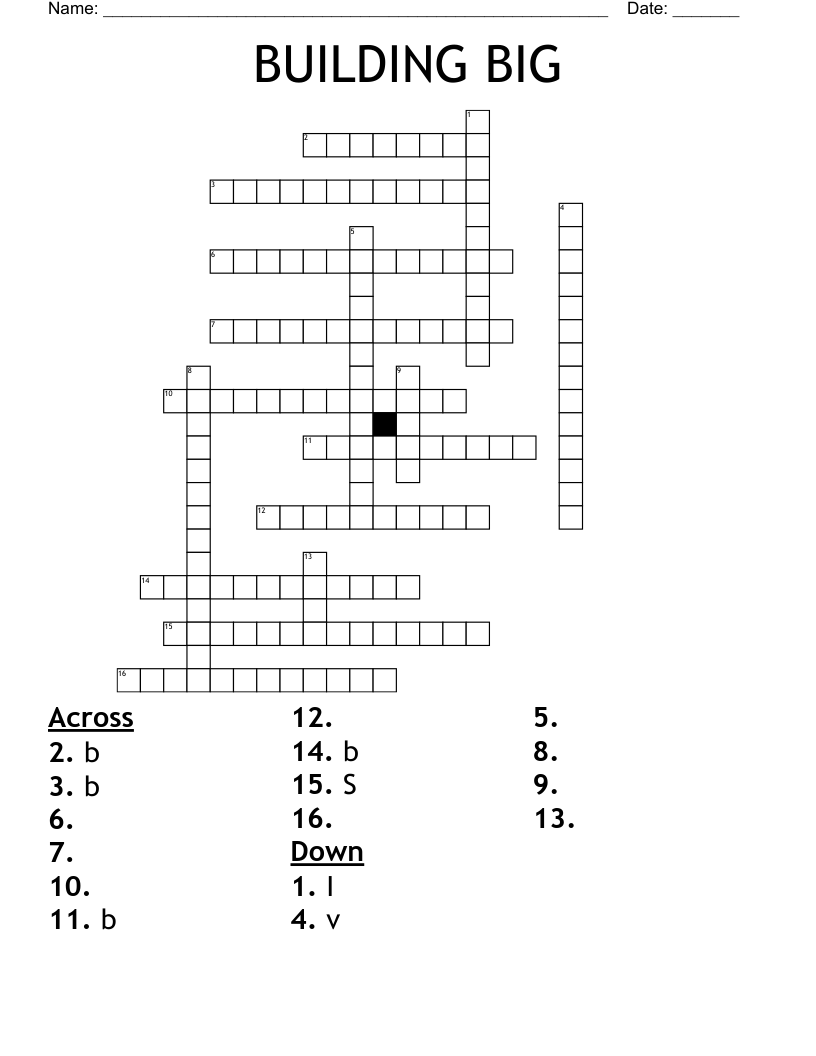 BUILDING BIG Crossword
