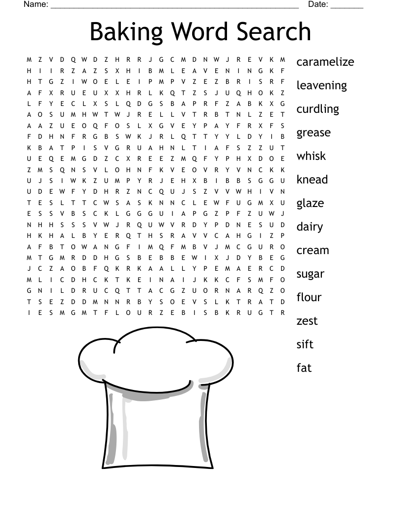 Baking Word Search