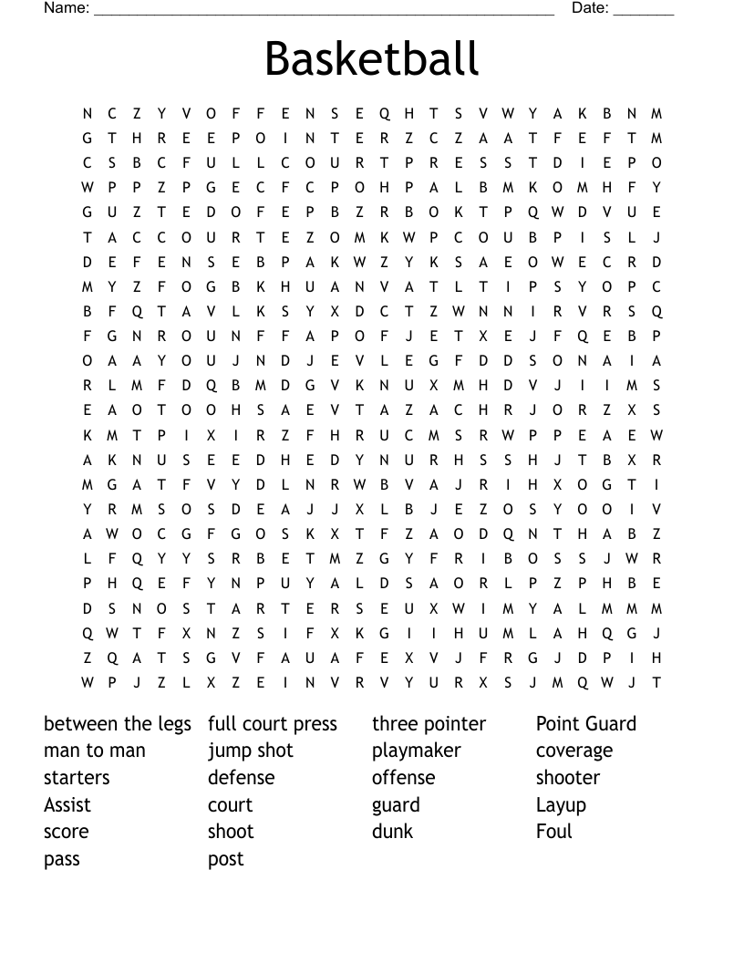 Basketball Word Search