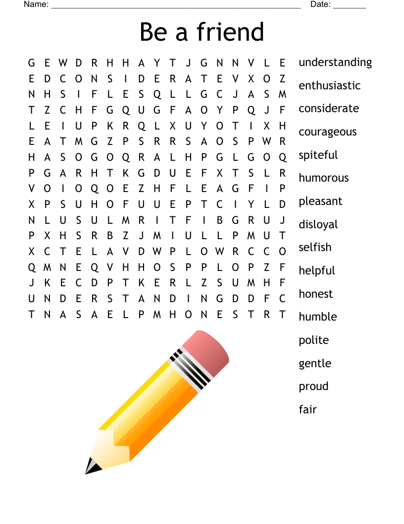 Be a friend Word Search