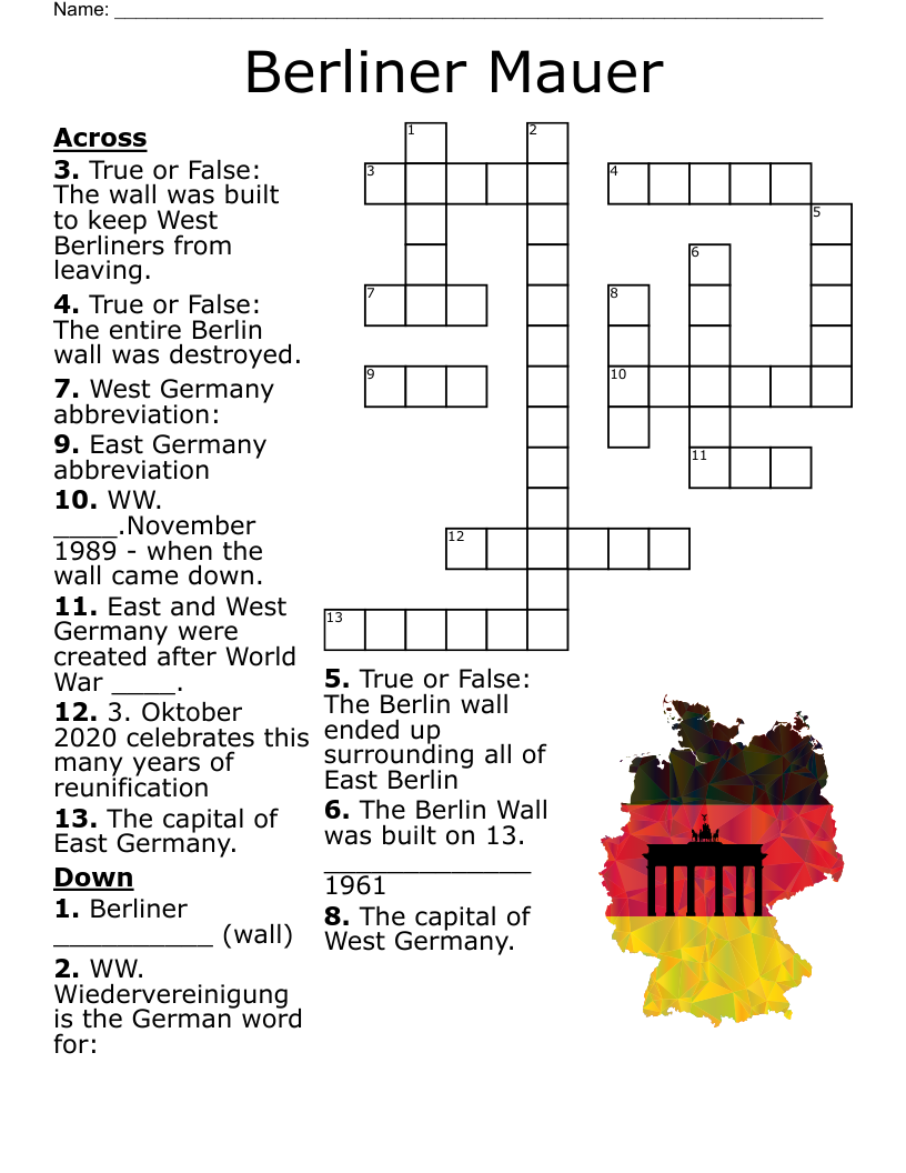 Berliner Mauer Crossword