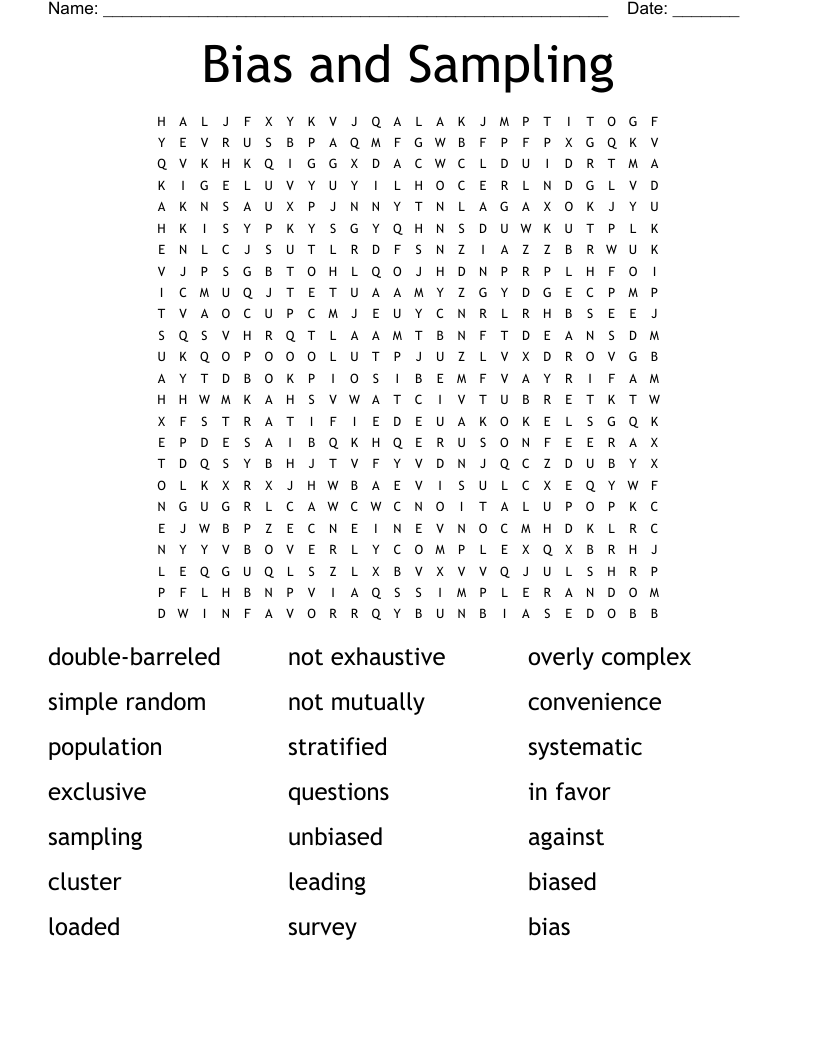 Bias and Sampling Word Search