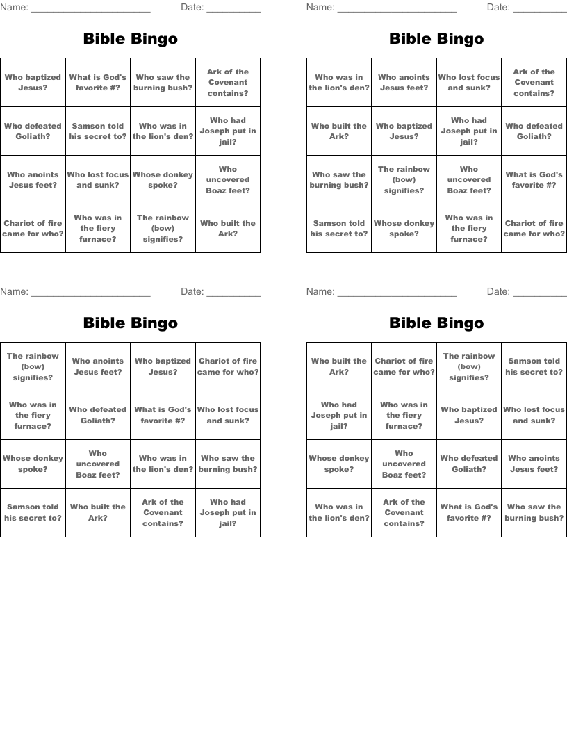 Bible Bingo