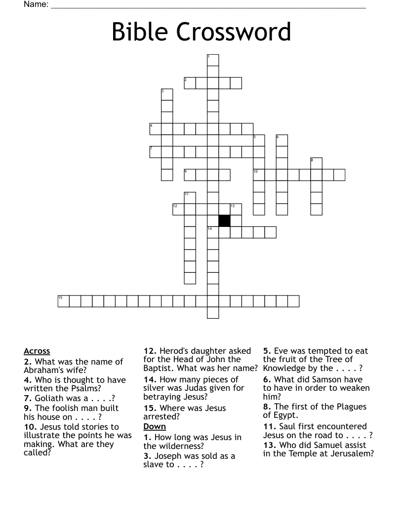 Bible Crossword