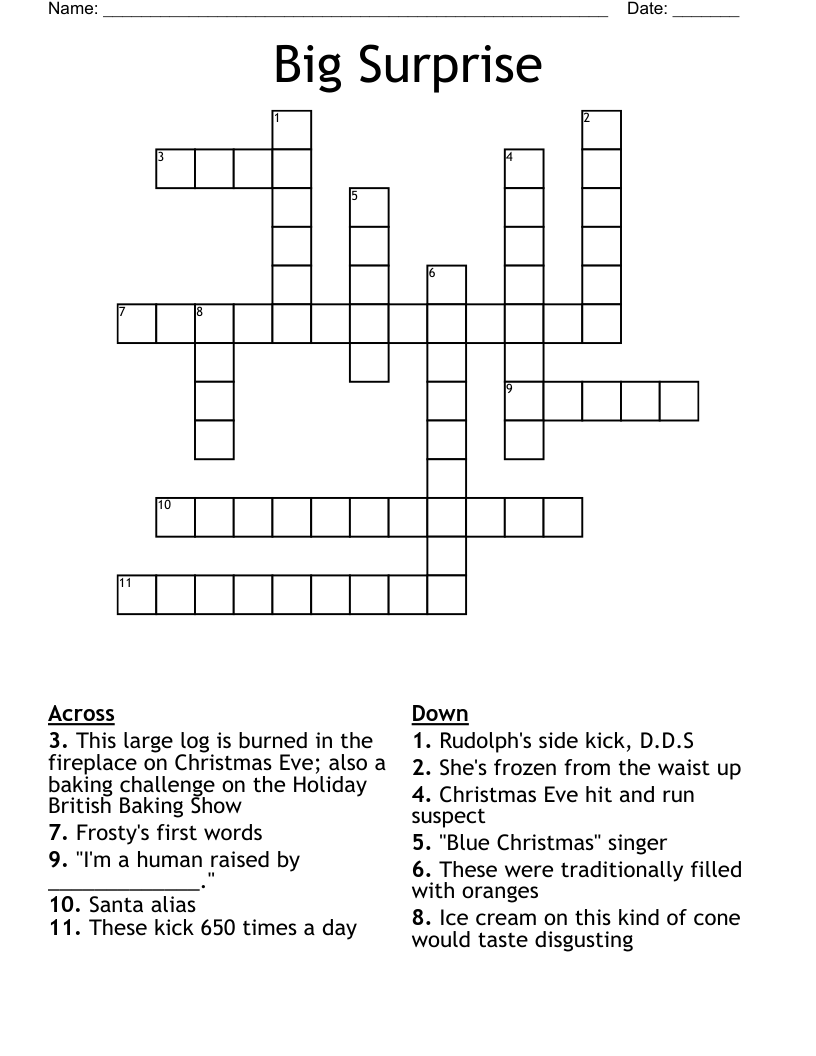 Big Surprise Crossword