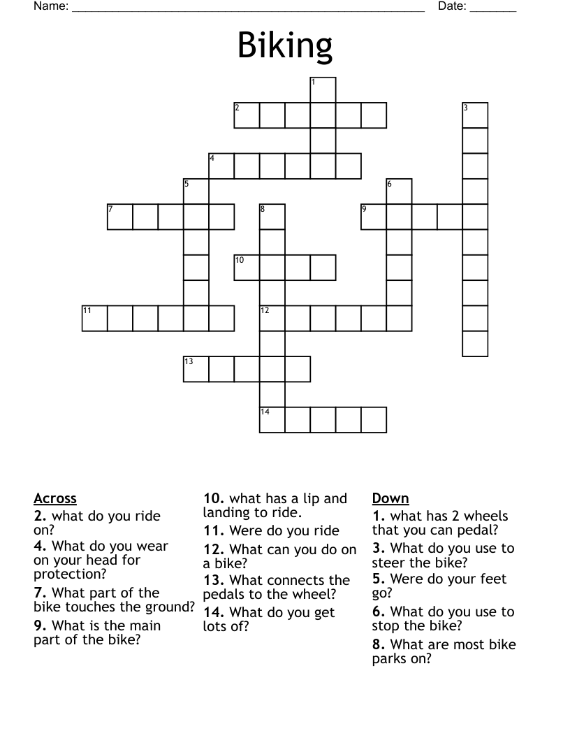 Biking Crossword