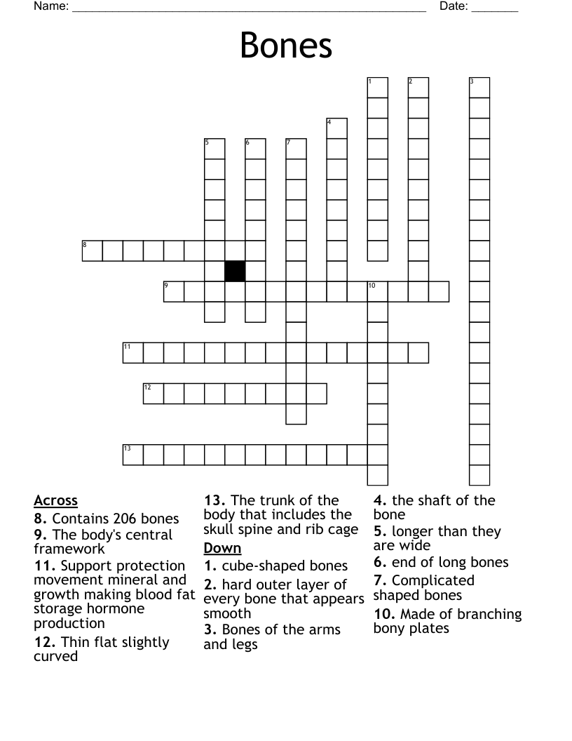 Bones  Crossword