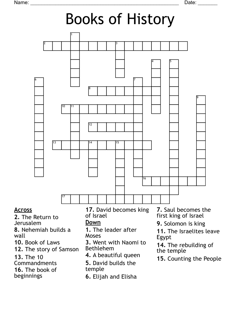 Books of History Crossword