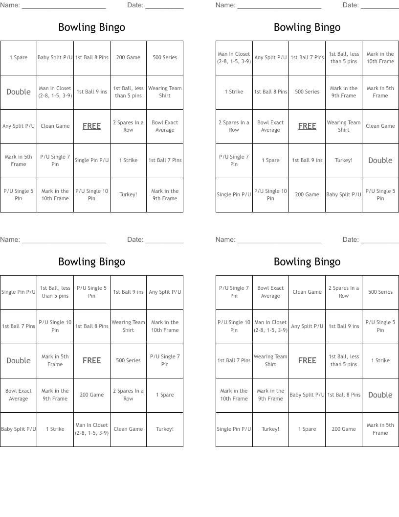 Bowling Bingo