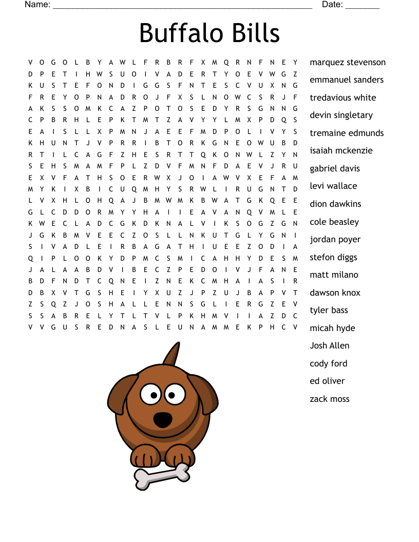 Buffalo Bills  Word Search