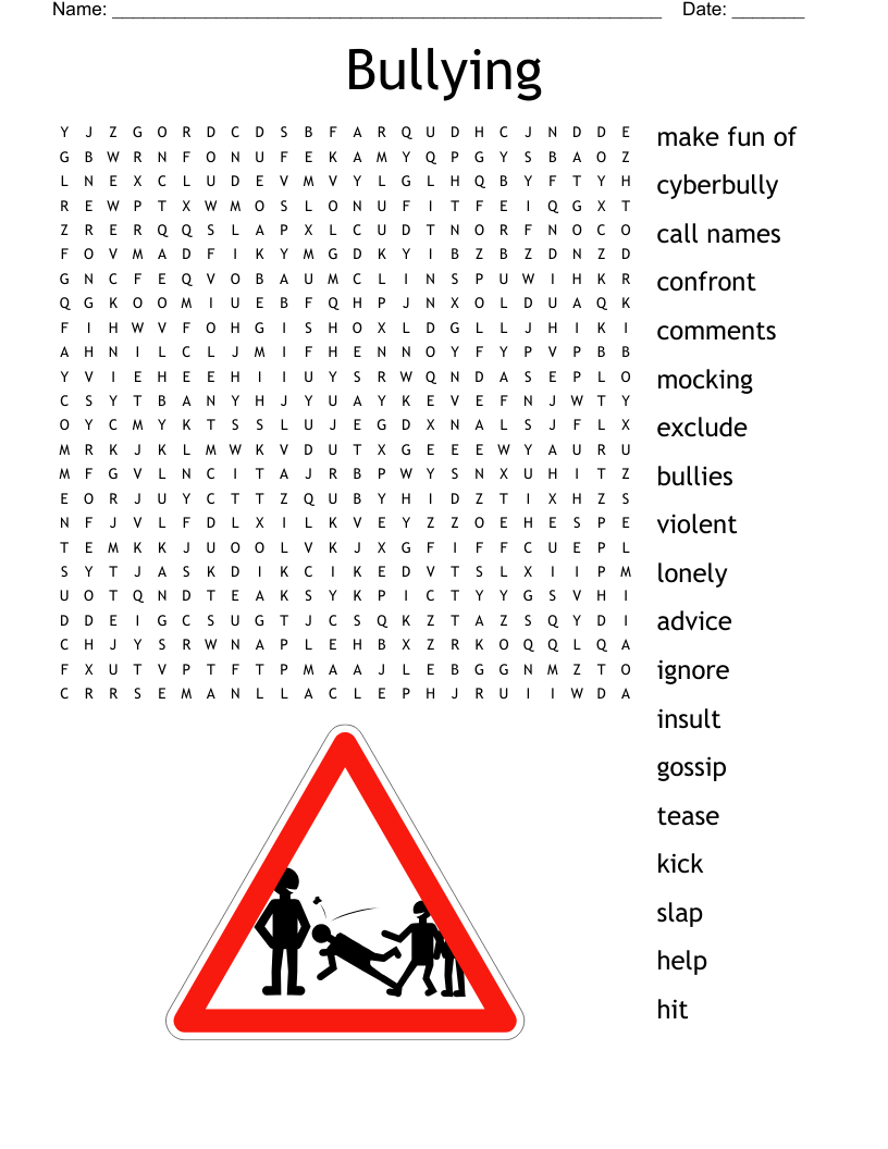 Bullying Word Search