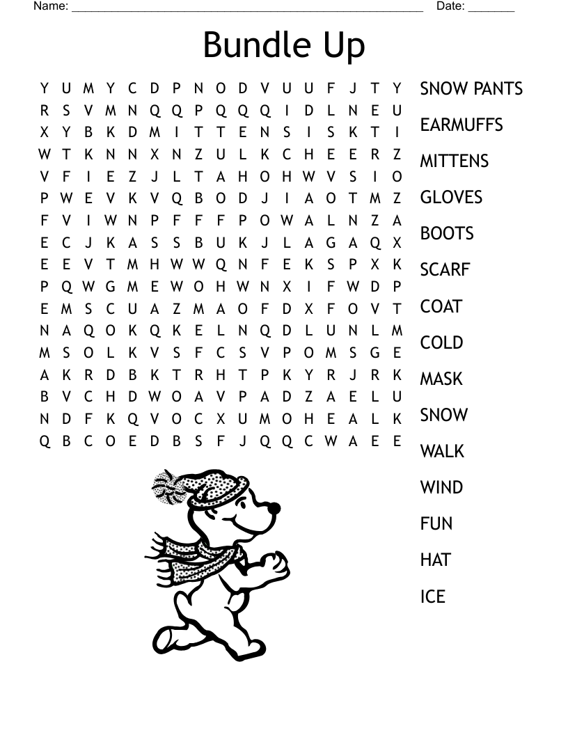 Bundle Up Word Search