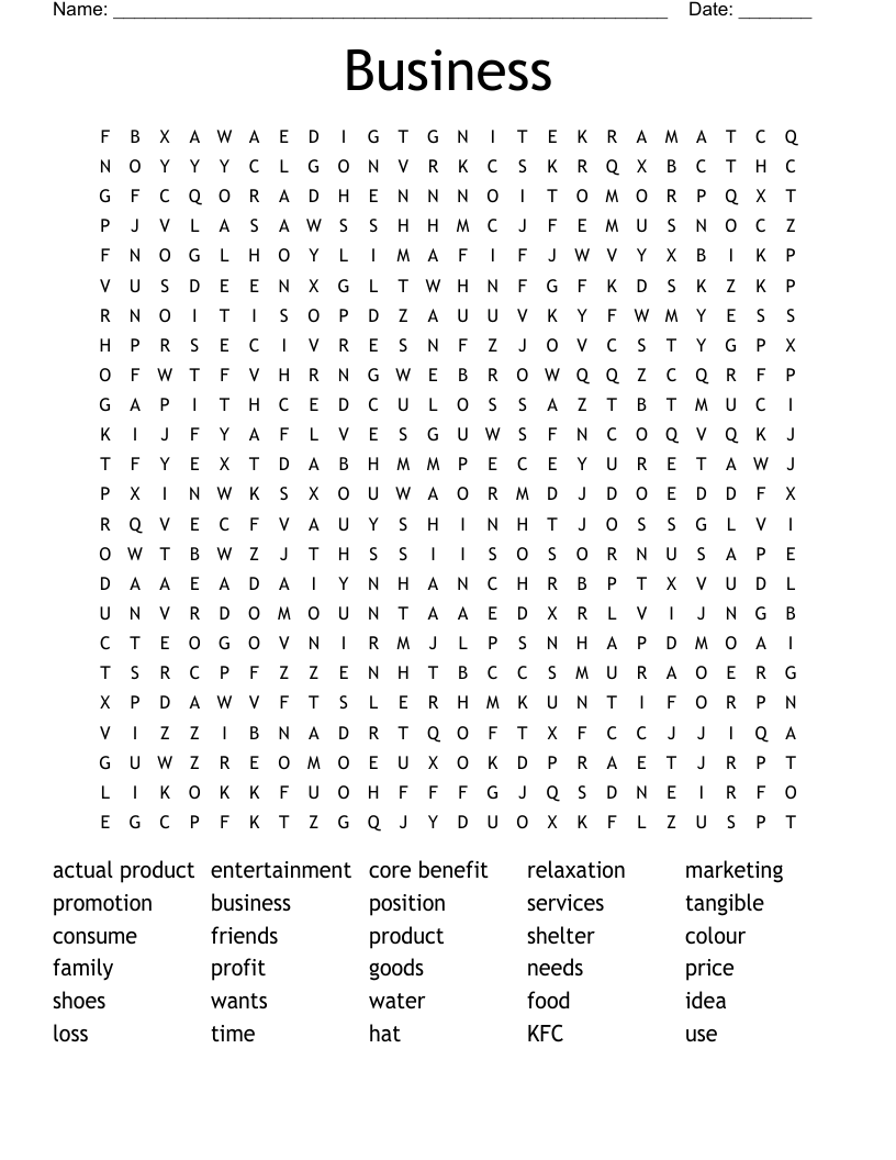 Business Word Search