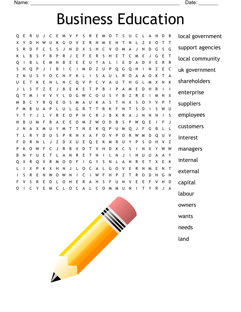 Business Education Word Search