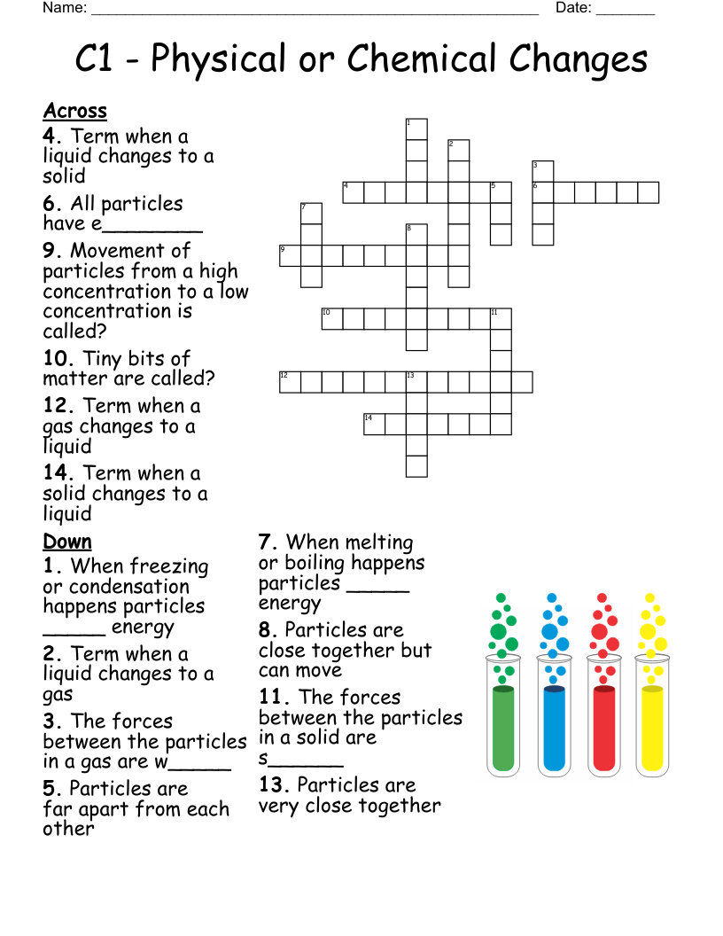 C1 - Physical or Chemical Changes Crossword