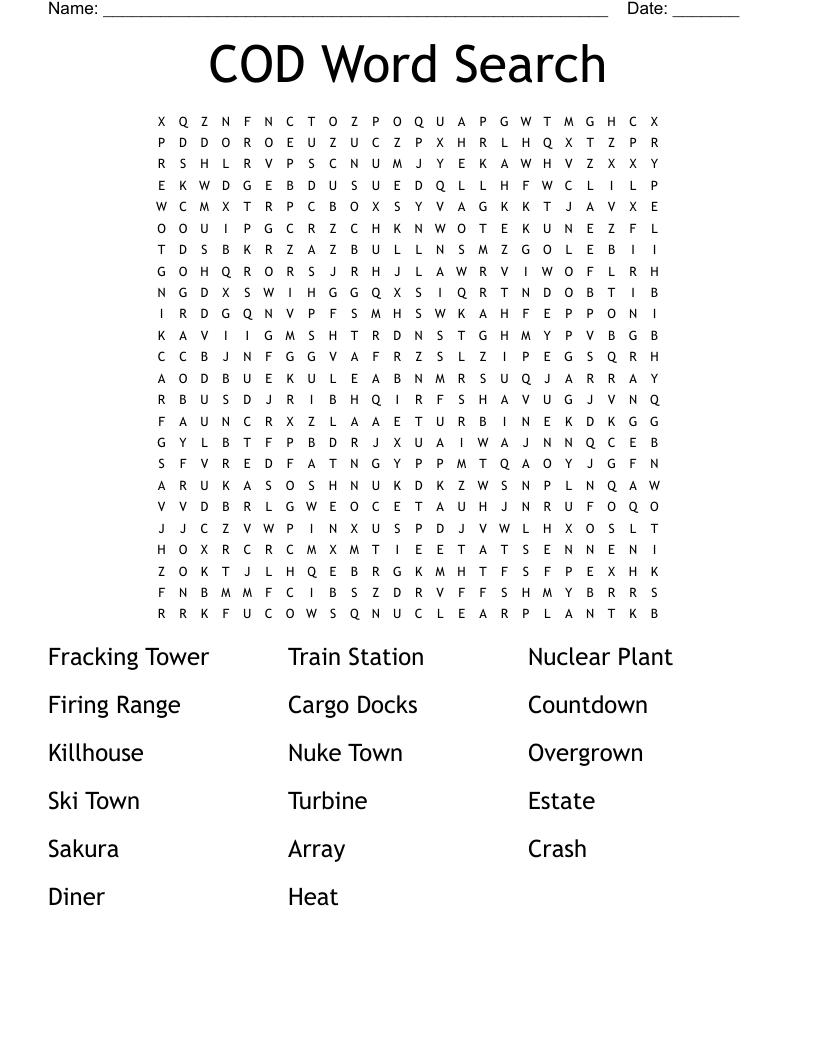 COD Word Search