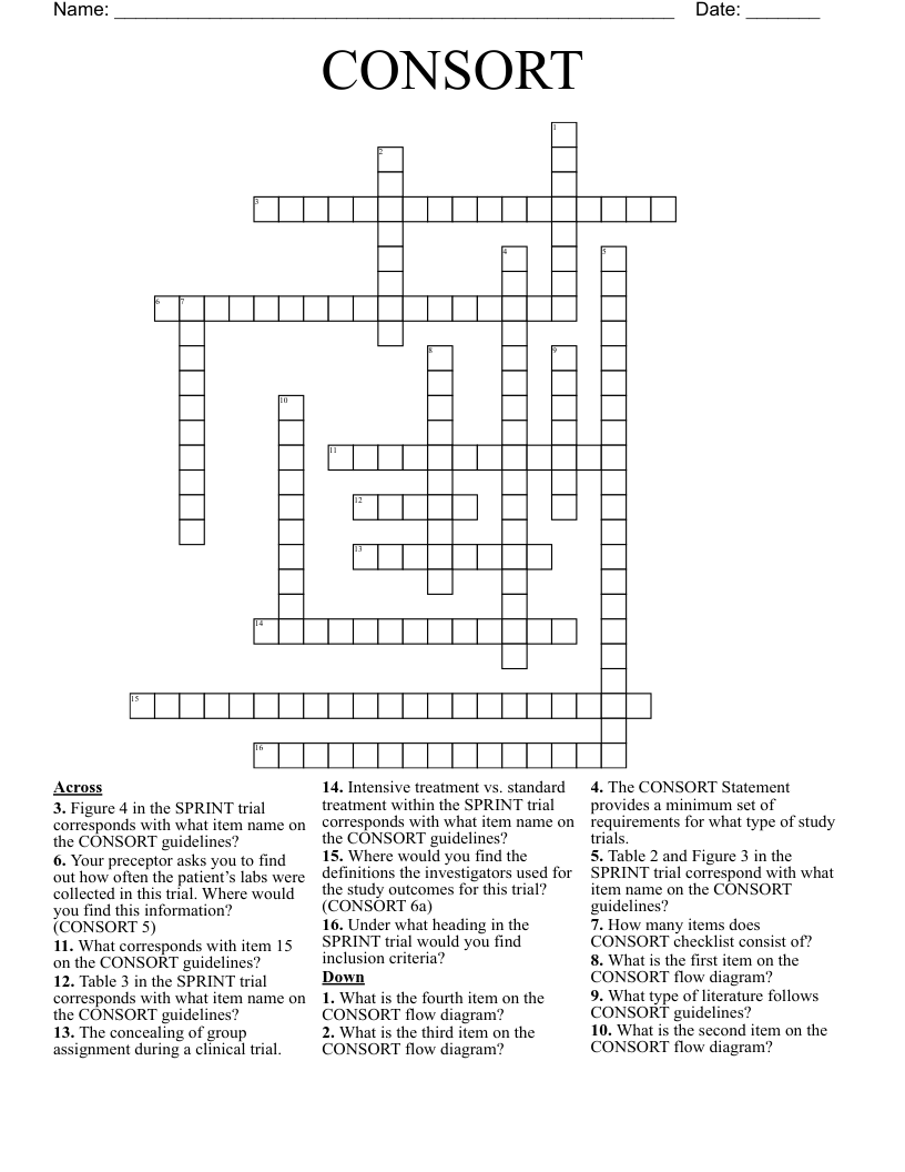 CONSORT Crossword