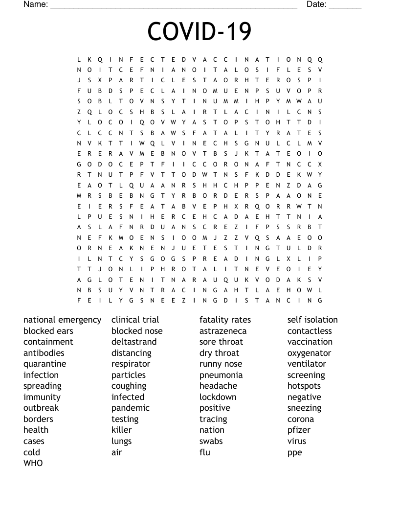COVID-19 Word Search