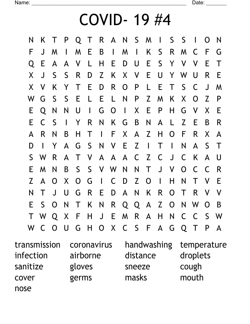 COVID- 19 #4 Word Search