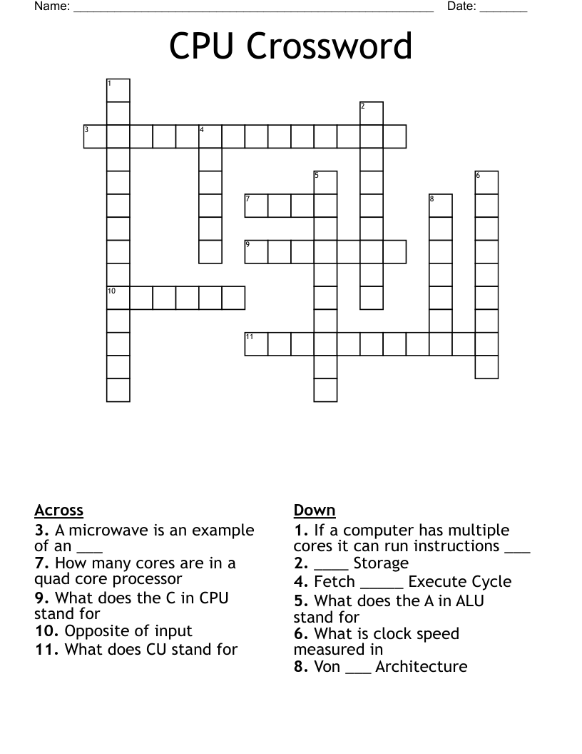 CPU Crossword