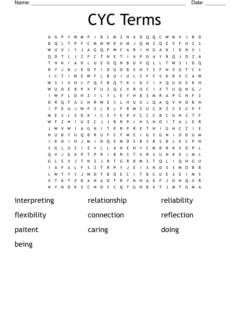 CYC Terms  Word Search