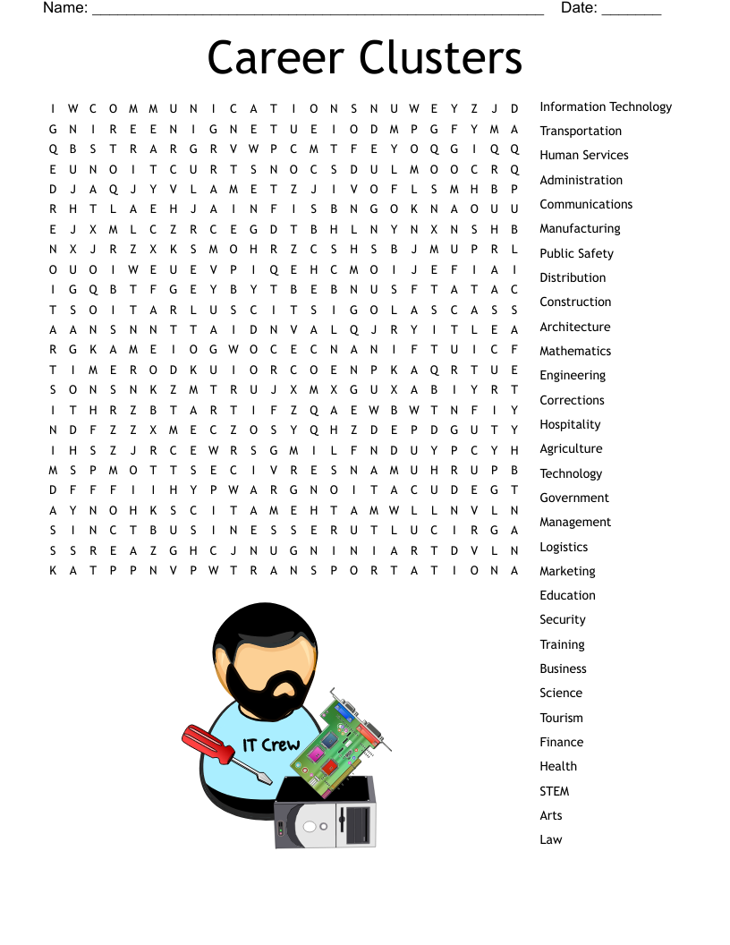Career Clusters Word Search