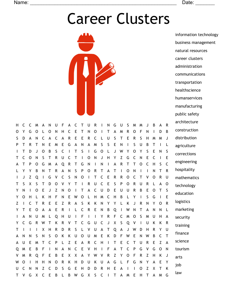 Career Clusters Word Search