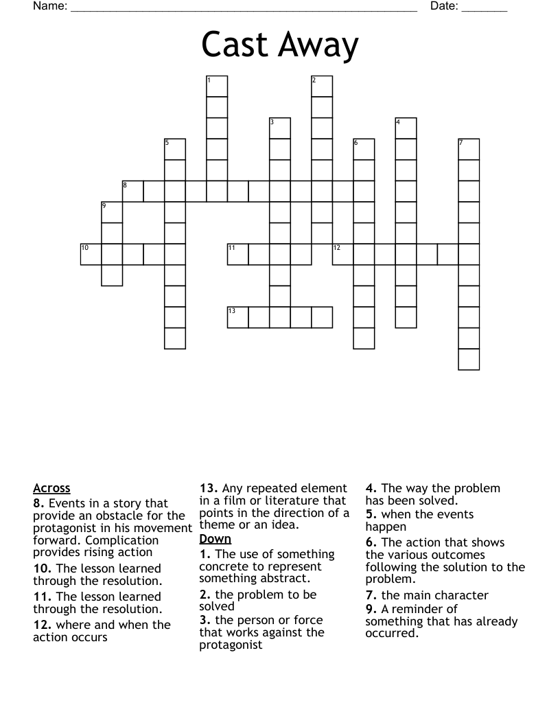 Cast Away Crossword